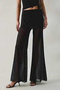 Steve Madden Veada Mesh Flare Skirt Pants