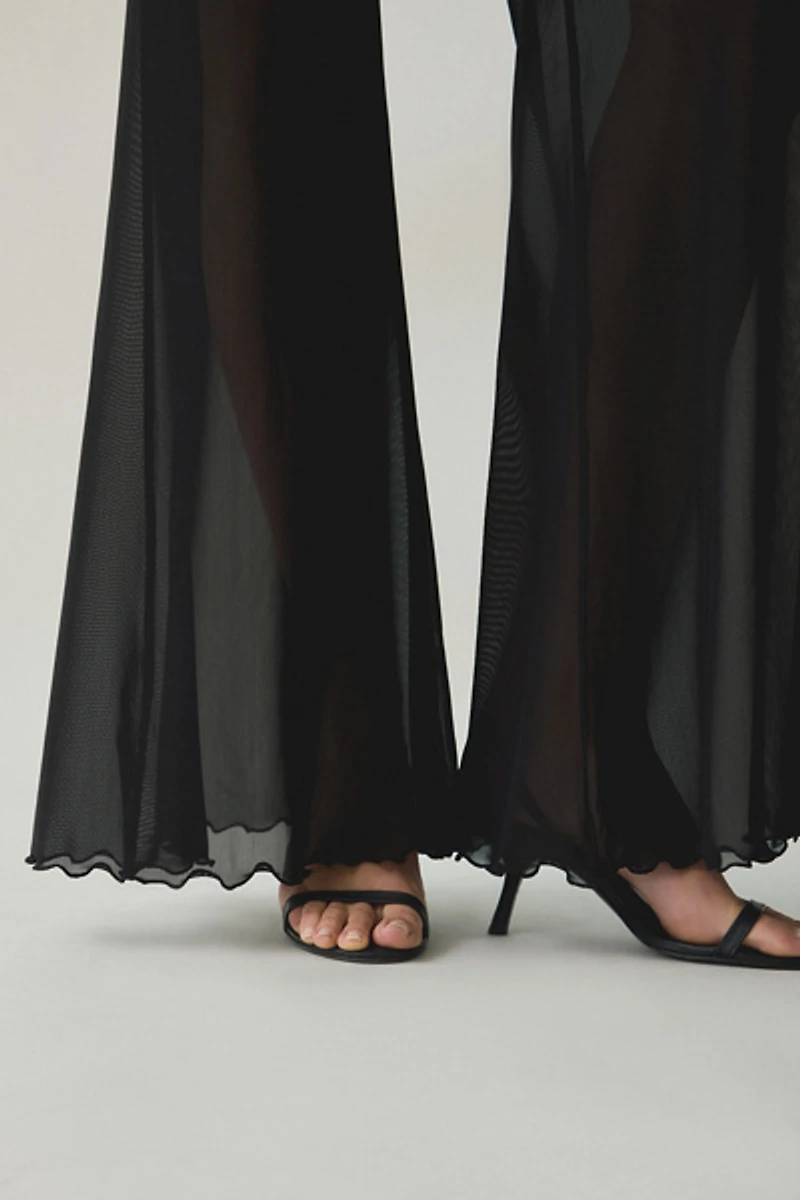 Steve Madden Veada Mesh Flare Skirt Pants