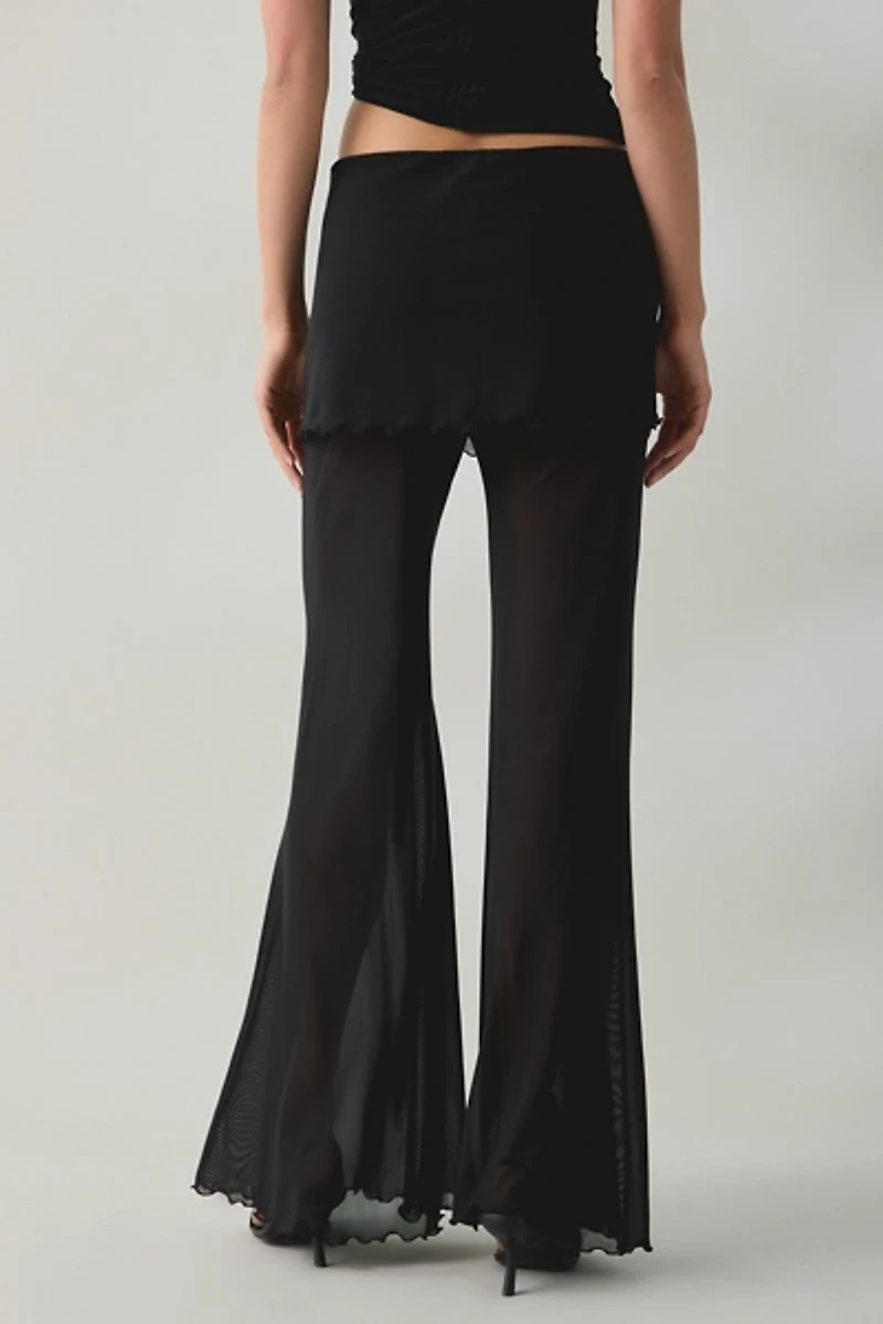 Steve Madden Veada Mesh Flare Skirt Pants