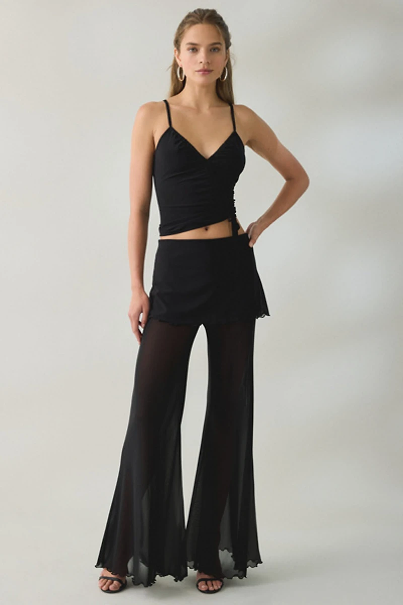 Steve Madden Veada Mesh Flare Skirt Pants