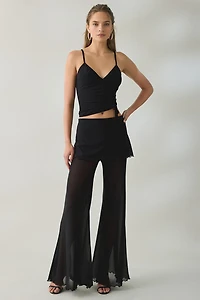 Steve Madden Veada Mesh Flare Skirt Pants