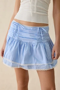 Steve Madden Darienne Ruched Ruffle Mini Skirt