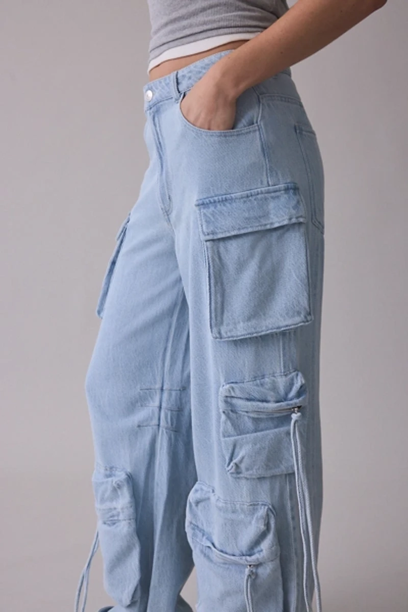 Steve Madden Duo Mid-Rise Baggy Cargo Pants