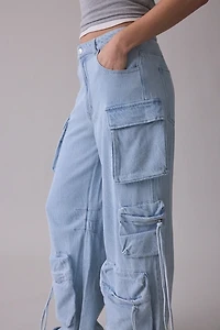 Steve Madden Duo Mid-Rise Baggy Cargo Pants