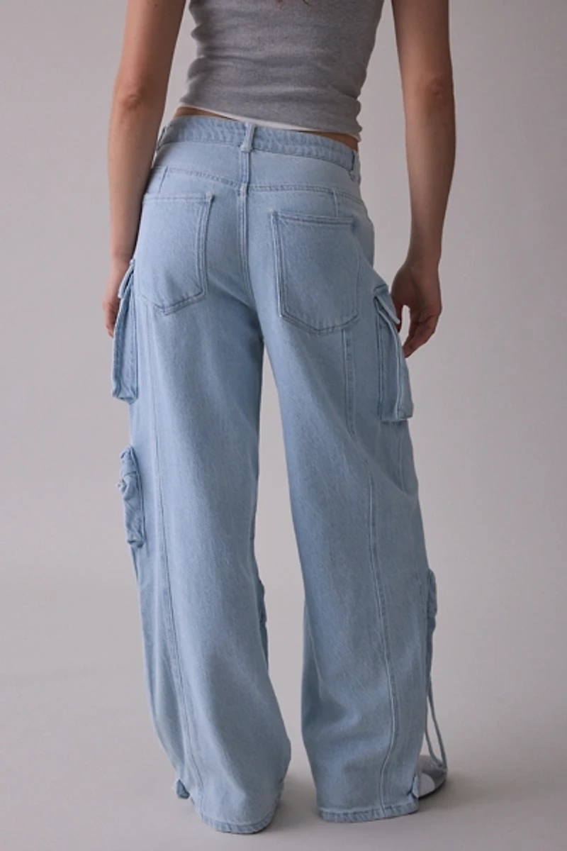 Steve Madden Duo Mid-Rise Baggy Cargo Pants