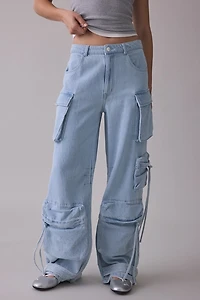 Steve Madden Duo Mid-Rise Baggy Cargo Pants