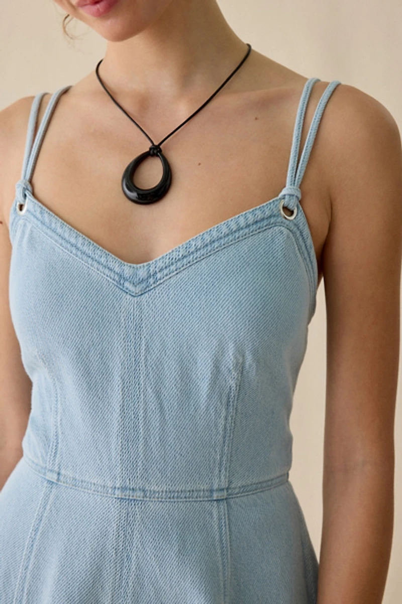 Steve Madden Harley Seamed Denim Mini Dress