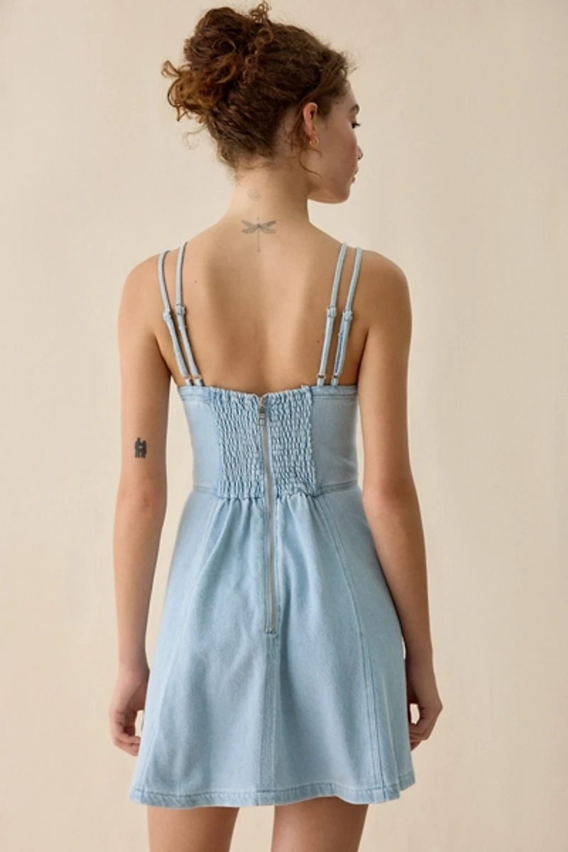 Steve Madden Harley Seamed Denim Mini Dress