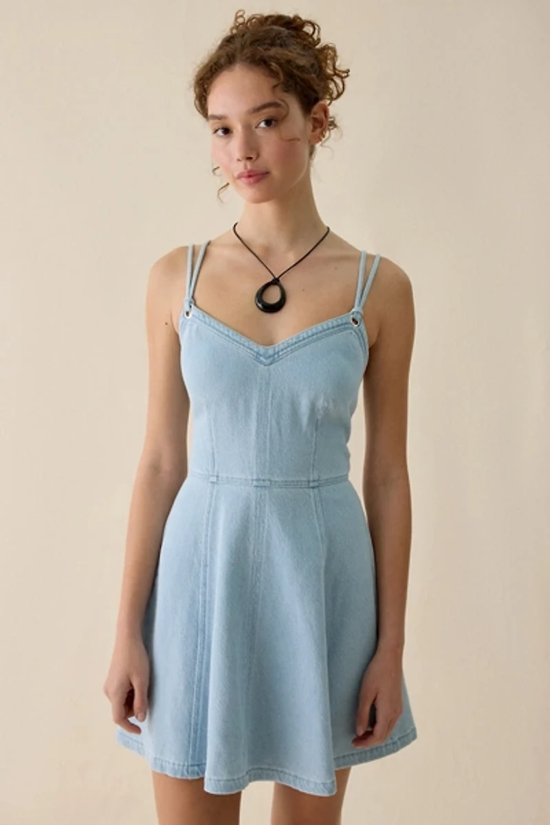 Steve Madden Harley Seamed Denim Mini Dress