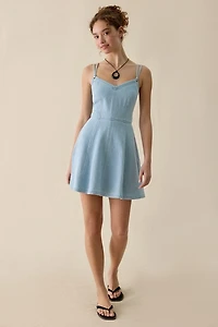 Steve Madden Harley Seamed Denim Mini Dress
