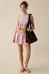 Steve Madden Cerise Ruffle High-Low Halter Neck Top