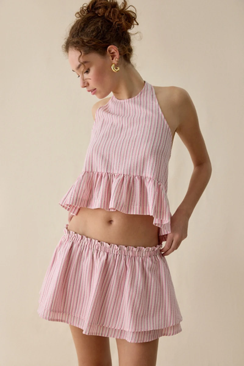 Steve Madden Maeva Tiered Ruffle Mini Skirt