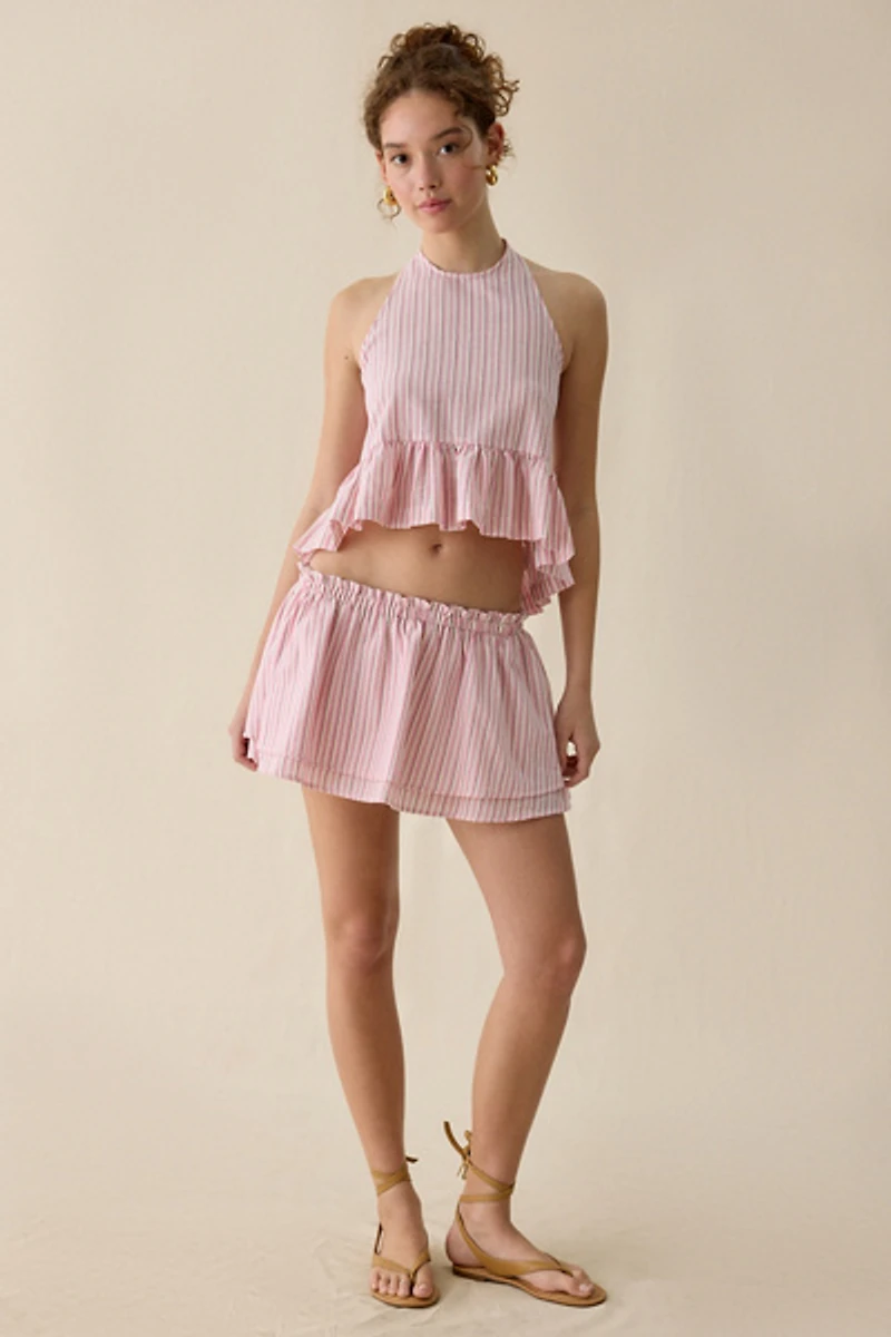 Steve Madden Maeva Tiered Ruffle Mini Skirt