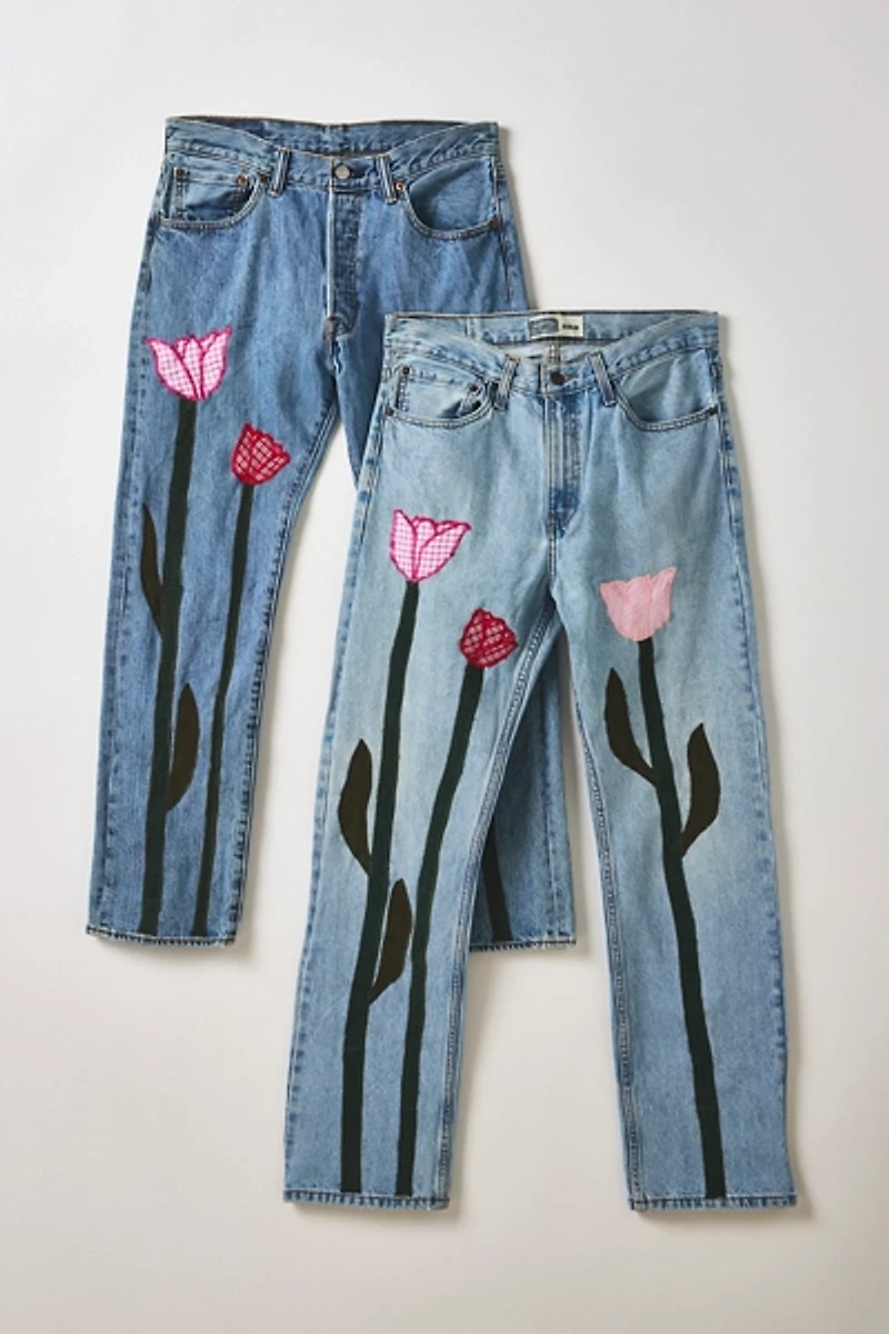 ReMADE By UO Tulip Patchwork Loose Jeans