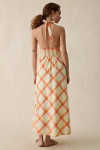 Steve Madden Tania Rosette Halter Neck Maxi Dress