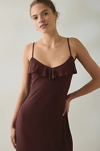 Steve Madden Mariane Cascading Ruffle Mesh Midi Dress