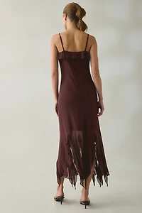 Steve Madden Mariane Cascading Ruffle Mesh Midi Dress