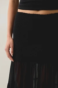 Steve Madden Lisabel Sheer Tiered Maxi Skirt