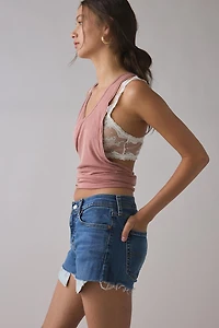 ReMADE By UO Gummy Denim Low-Rise Shorts