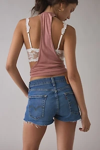 ReMADE By UO Gummy Denim Low-Rise Shorts