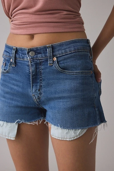 ReMADE By UO Gummy Denim Low-Rise Shorts