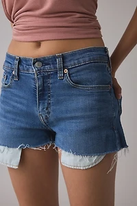 ReMADE By UO Gummy Denim Low-Rise Shorts