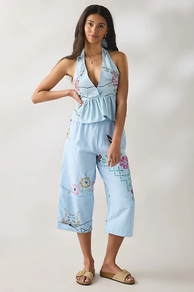 ReMADE By UO Remnants Patchwork Hand Embroidered 2-Piece Set