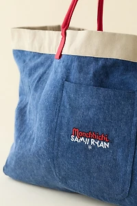 Samii Ryan X Monchhichi™ Washed Denim Tote Bag
