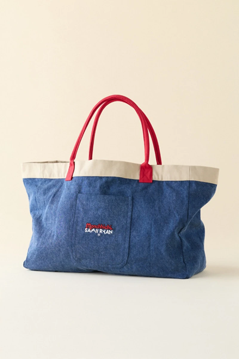 Samii Ryan X Monchhichi™ Washed Denim Tote Bag