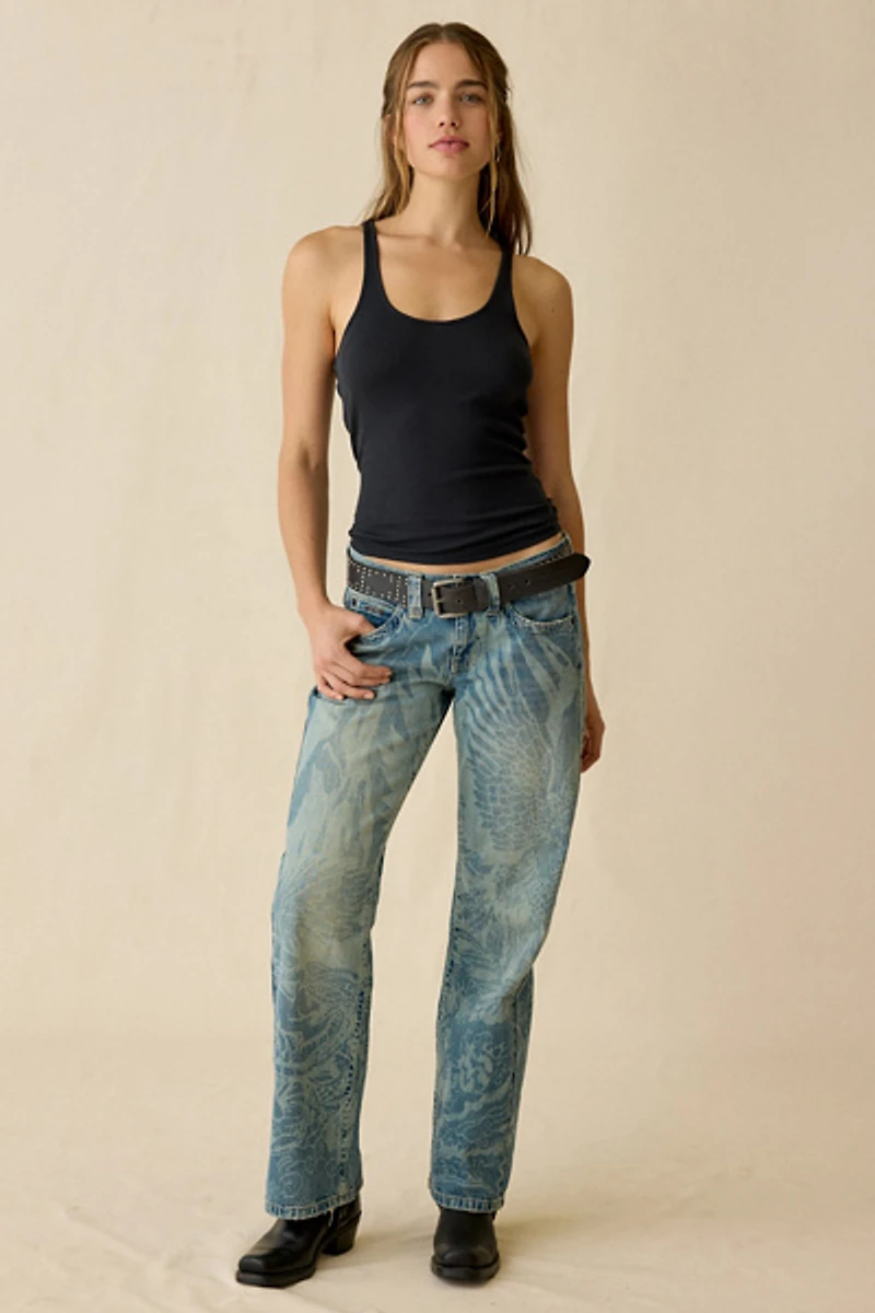 BDG Kayla Laser Print Low-Rise Jeans