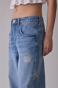 BDG Jaya Seashell Embroidered Baggy Boyfriend Jeans