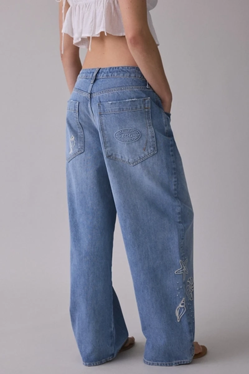 BDG Jaya Seashell Embroidered Baggy Boyfriend Jeans