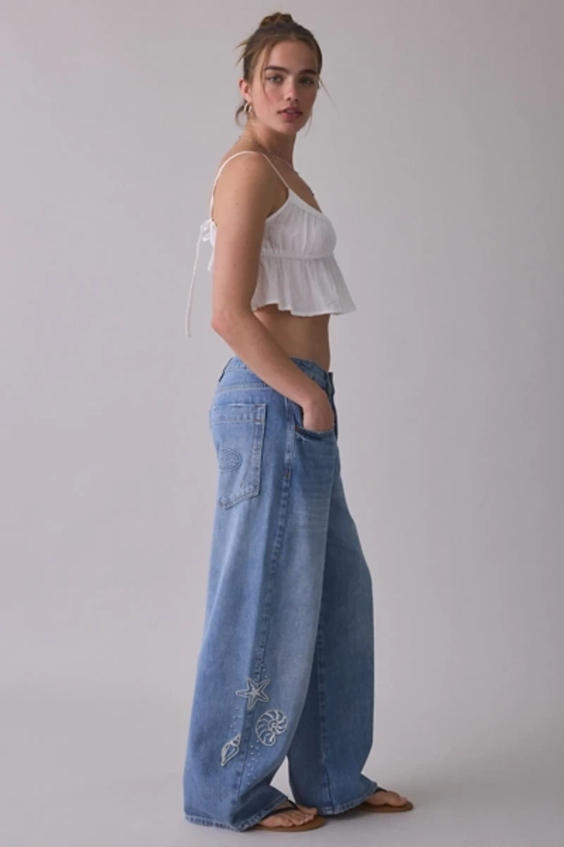 BDG Jaya Seashell Embroidered Baggy Boyfriend Jeans