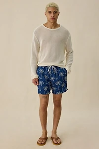 Sano Palm Tree Embroidery 6.5” Swim Trunks