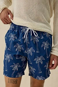 Sano Palm Tree Embroidery 6.5” Swim Trunks