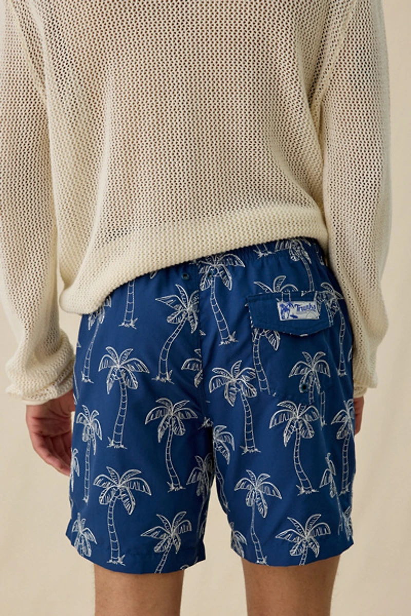 Sano Palm Tree Embroidery 6.5” Swim Trunks