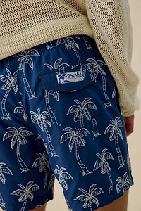 Sano Palm Tree Embroidery 6.5” Swim Trunks