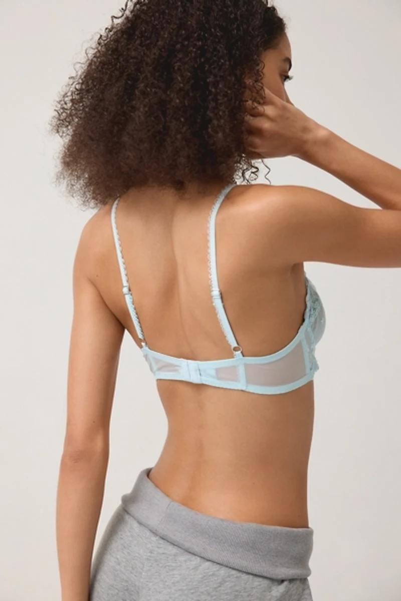 Out From Under Butterfly Kiss Mesh Embroidered Lace Underwire Bra