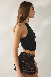 Kimchi Blue Seashore Shimmer Knit Halter Neck Top