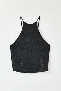 Kimchi Blue Seashore Shimmer Knit Halter Neck Top