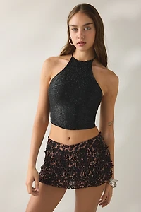 Kimchi Blue Seashore Shimmer Knit Halter Neck Top
