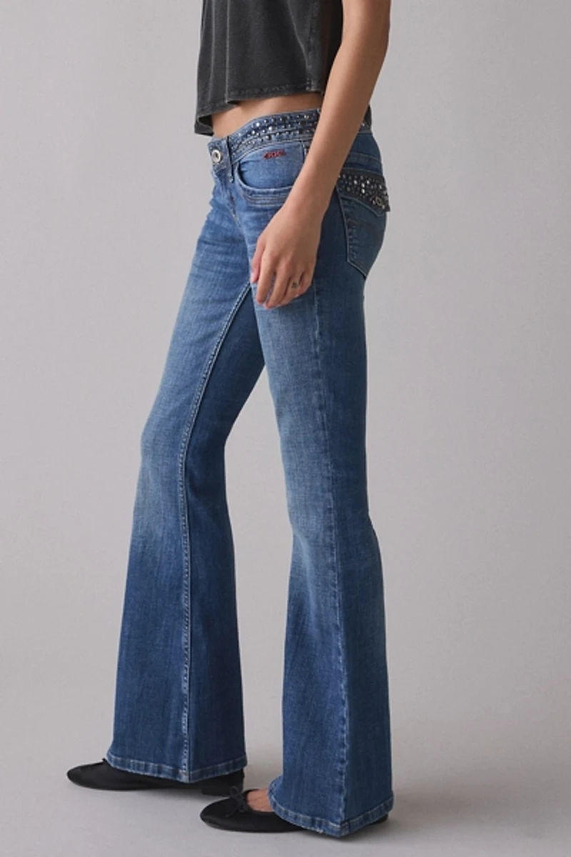 BDG Miko Studded Low-Rise Flare Jeans