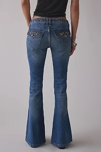 BDG Miko Studded Low-Rise Flare Jeans