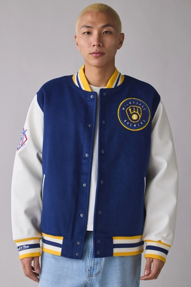 Mitchell & Ness MLB Milwaukee Brewers Day Off Varsity Jacket