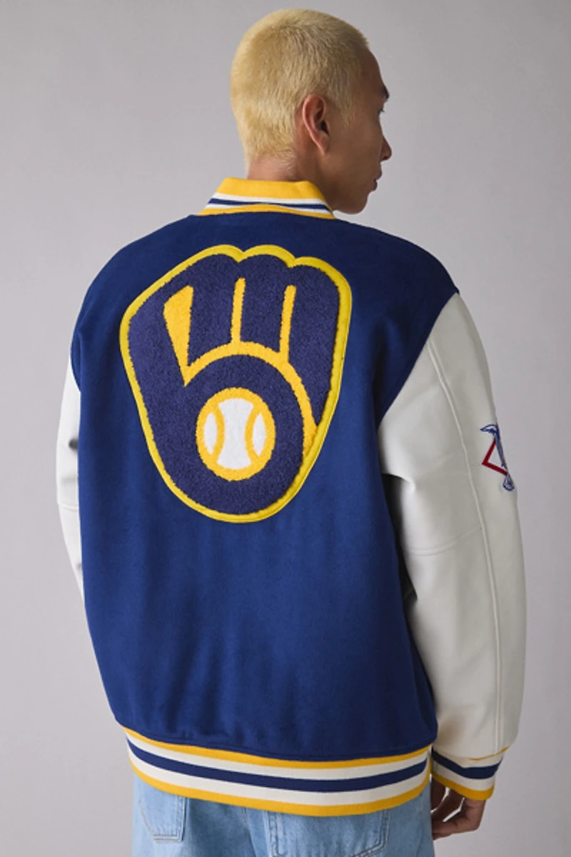 Mitchell & Ness MLB Milwaukee Brewers Day Off Varsity Jacket
