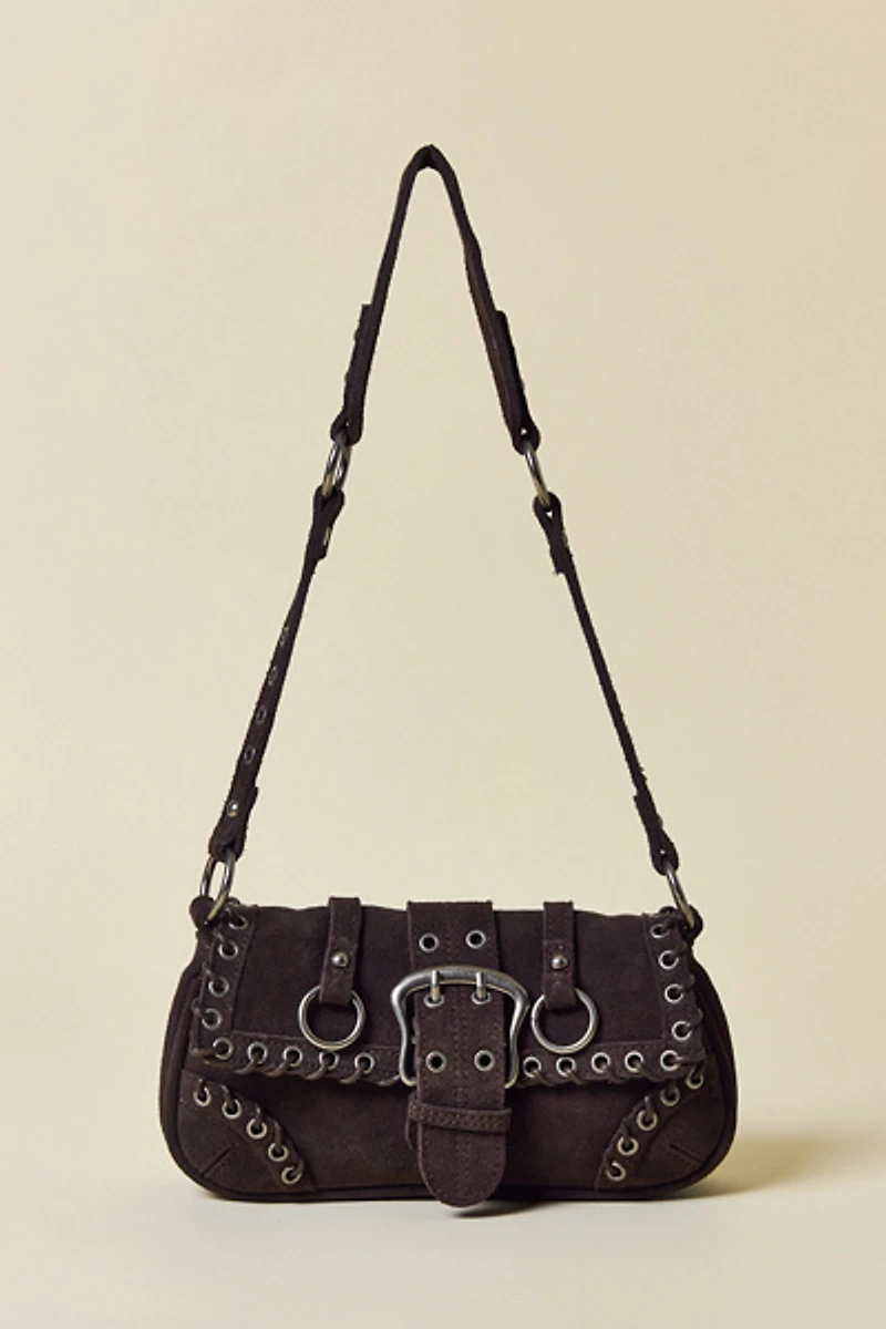 Silence + Noise Jade Suede Rivet Bag