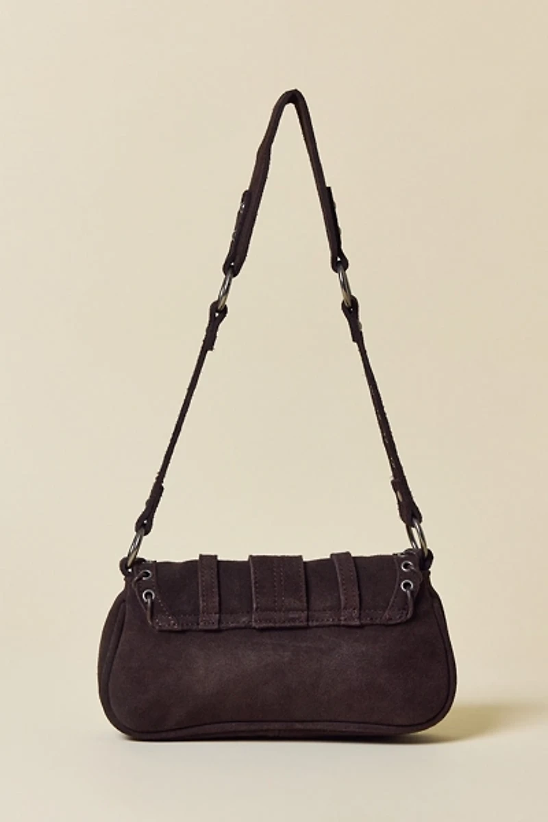 Silence + Noise Jade Suede Rivet Bag