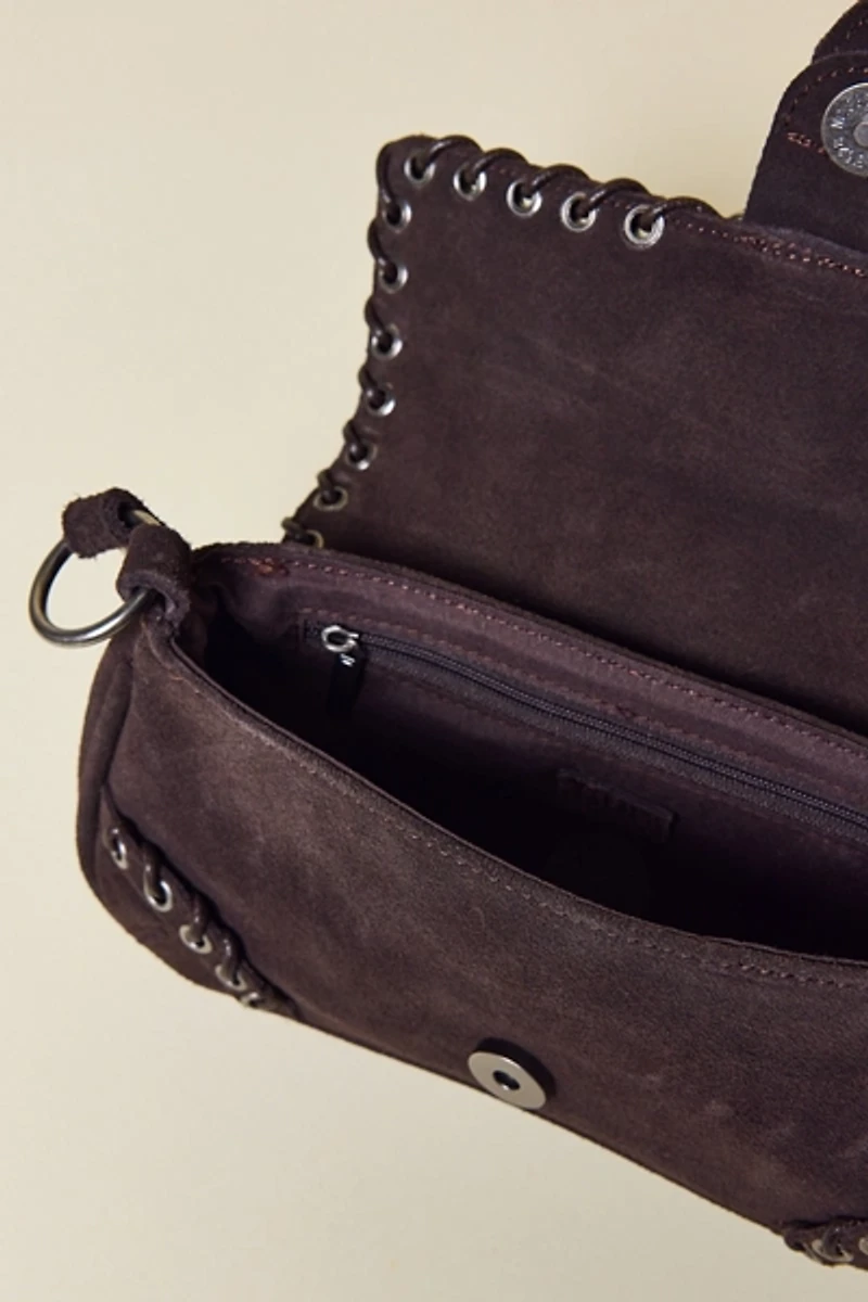 Silence + Noise Jade Suede Rivet Bag