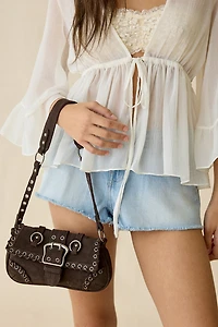 Silence + Noise Jade Suede Rivet Bag