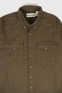 Vintage Brown Flannel Button-Down Shirt
